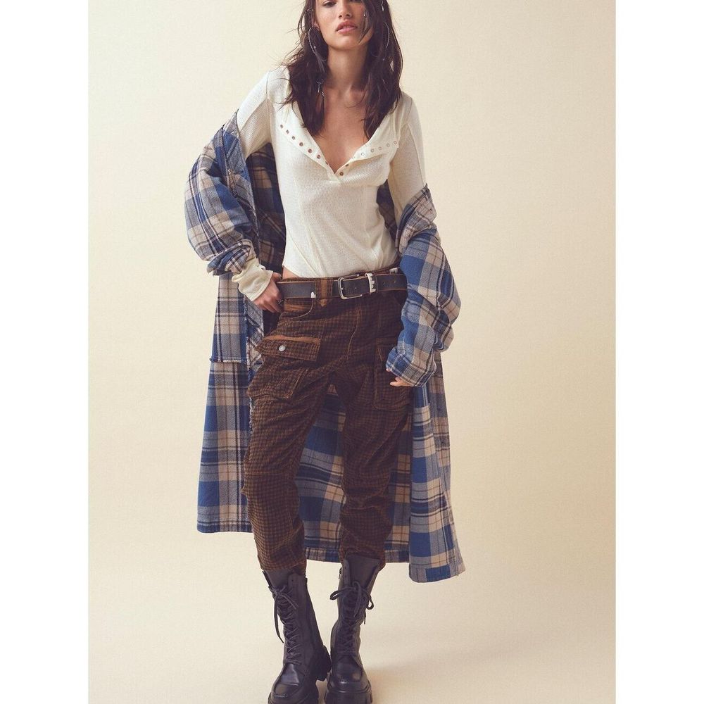 NEW Free People x We The Free Plaid It Duster Size S